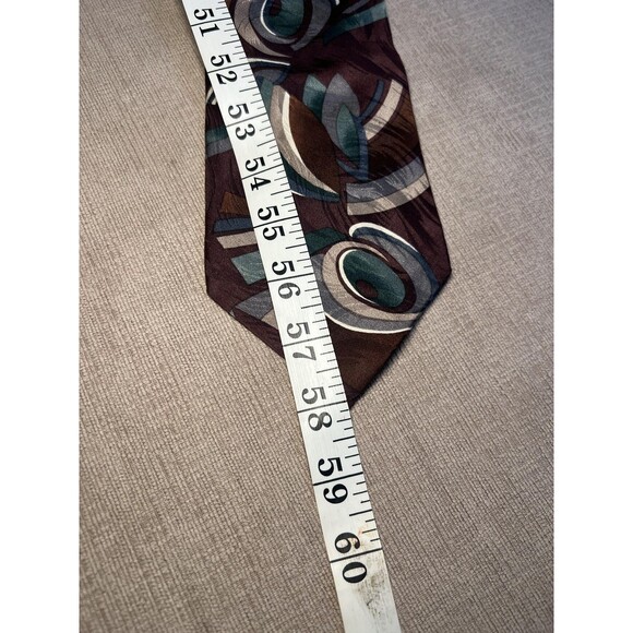 Vintage Chez Roffe New York Tie Mens Abstract Geometric Silk Made in USA 90s - Picture 4 of 7